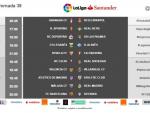 LaLiga modifica los horarios de tres partidos sin trascendencia de la última jornada