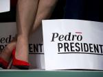 Campaign posters reading "Pedro President" remain