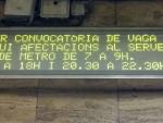 Sindicatos sitúan el seguimiento de la huelga del Metro de Barcelona por encima del 90%