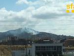 Los bomberos trabajan en un incendio forestal en Esplugues de Llobregat