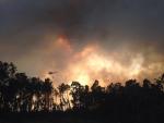Dos incendios activos obligan a desalojar casas en Vilagarcía y Cotobade mientras remiten los de Corrubedo