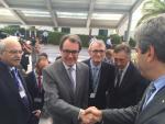 El president Artur Mas y el presidente del Círculo de Economía, Anton Costas, hoy, en Sitges.
