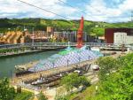 Presentan un proyecto para instalar un gran parque temático flotante entre San Mamés Barria y Zorroztaurre en Bilbao