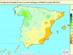 La media de lluvias acumuladas en España desde octubre se mantiene en el 5% por encima de lo normal