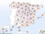 Posibilidad de tormentas fuertes en el área del Sistema Central y Montes Toledo