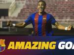Mboula marca uno de los goles del año para el juvenil del Barça en la Youth League