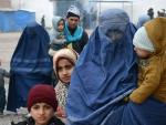 Mujeres afganas desplazadas en un centro de la ONU en Pakistán