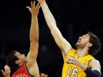 Pau Gasol, clave en la victoria de los Lakers ante los New Jersey Nets