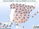 Mañana, chubascos y tormentas fuertes en Aragón y Cataluña