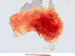 Mediciones por satélite de más de 60 grados en el centro de Australia