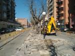 El Ayuntamiento de Huesca realiza obras de renovación en la calle Menéndez Pidal