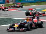 Victoria de Webber por delante de Alonso y Vettel en el Gran Premio de España