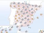 Temperaturas altas en puntos del interior, este peninsular y Gran Canaria