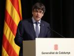 Puigdemont dice ante los masones que Cataluña comparte sus principios de tolerancia, diálogo constructivo y respeto