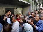 Manifestaciones de pensionistas a las puertas del Ministerio de Economía de Grecia