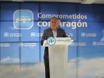 El "tono inversor" del Gobierno de Rajoy en Aragón está "muy por encima" del Gobierno de Zapatero, señala el PP