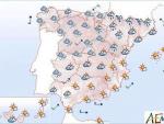 Lluvias persistentes en oeste de Galicia y posibilidad de tormentas en Aragón