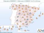 Mañana, temperaturas altas en Andalucía y viento fuerte en Gerona y Galicia