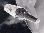 Arte conceptual del aspecto que tendría el Manned Orbital Laboratory con el que Estados Unidos pretendía espiar a la URSS desde el espacio. (NRO)