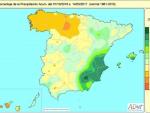 El déficit de lluvias en España cae hasta el 5% desde octubre