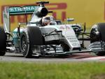 Mercedes driver Lewis Hamilton of Britain drives h