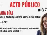 Susana Díaz celebra este sábado en Cartagena su primer acto de partido tras conocerse que se presentará a primarias PSOE