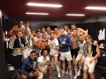 Los guerreros del Real Madrid celebraron la victoria en el vestuario de San Mamés
