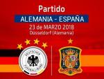 España visitará a Alemania en un amistoso que se disputará el 23 de marzo de 2018