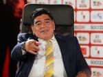 Maradona en un acto publicitario.