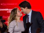 Canadian Liberal Party leader Justin Trudeau and h