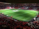 Espectacular mosaico antes del Arsenal - Barcelona / Twitter @berny97RF