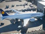 CHICAGO, IL - OCTOBER 14: A Lufthansa cargo jet si