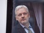 WikiLeaks founder Julian Assange is seen through t