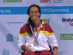 La nadadora Teresa Perales, el jueves, tras conseguir su cuarto oro