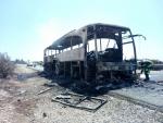 Extinguido un incendio originado en un autocar en la A-92 a su paso por Osuna