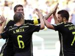 Villa celebró su último gol como internacional en el Mundial