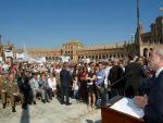 Empleados públicos boicotean con abucheos un acto de Manuel Chaves en Sevilla