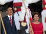 Rousseff recibe a Obama en el Palacio presidencial de Planalto