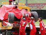 Alonso se sale de pista durante los entrenamientos en Mugello
