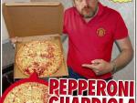 Un fan del United demandará a un pizzería por entregarle una pizza con la cara de Guardiola