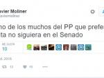 Javier Moliner: "Soy uno de los muchos del PP que preferiría que Rita no siguiera en el Senado"