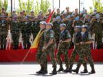 Militares españoles en Líbano celebran con un desfile el Día de la Hispanidad
