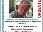 Hallan en buen estado en Noia (A Coruña) al septuagenario desaparecido en Porto do Son
