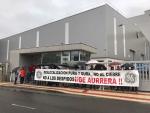 Trabajadores de General Electric se concentran en la planta de Ortuella ante la llegada de directivos europeos