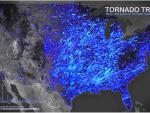 Seis décadas de tornados en EEUU en una sola foto