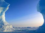Bloques de hielo se deshacen en la Antártida.