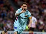 Messi celebra el gol en San Mamés