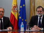 El presidente del Gobierno, Mariano Rajoy y el ministro del Interior, Juan Ignacio Zoido