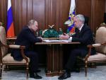 Valdimir Putin durante una reunión con el Mayor Sergei Sobyanin en Moscú