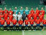 Fotografía oficial de la Selección Española de Fútbol en Rusia, antes del entrenamiento que ha desarrollado el equipo de Fernando Hierro en el FC Krasnodar Stadium
